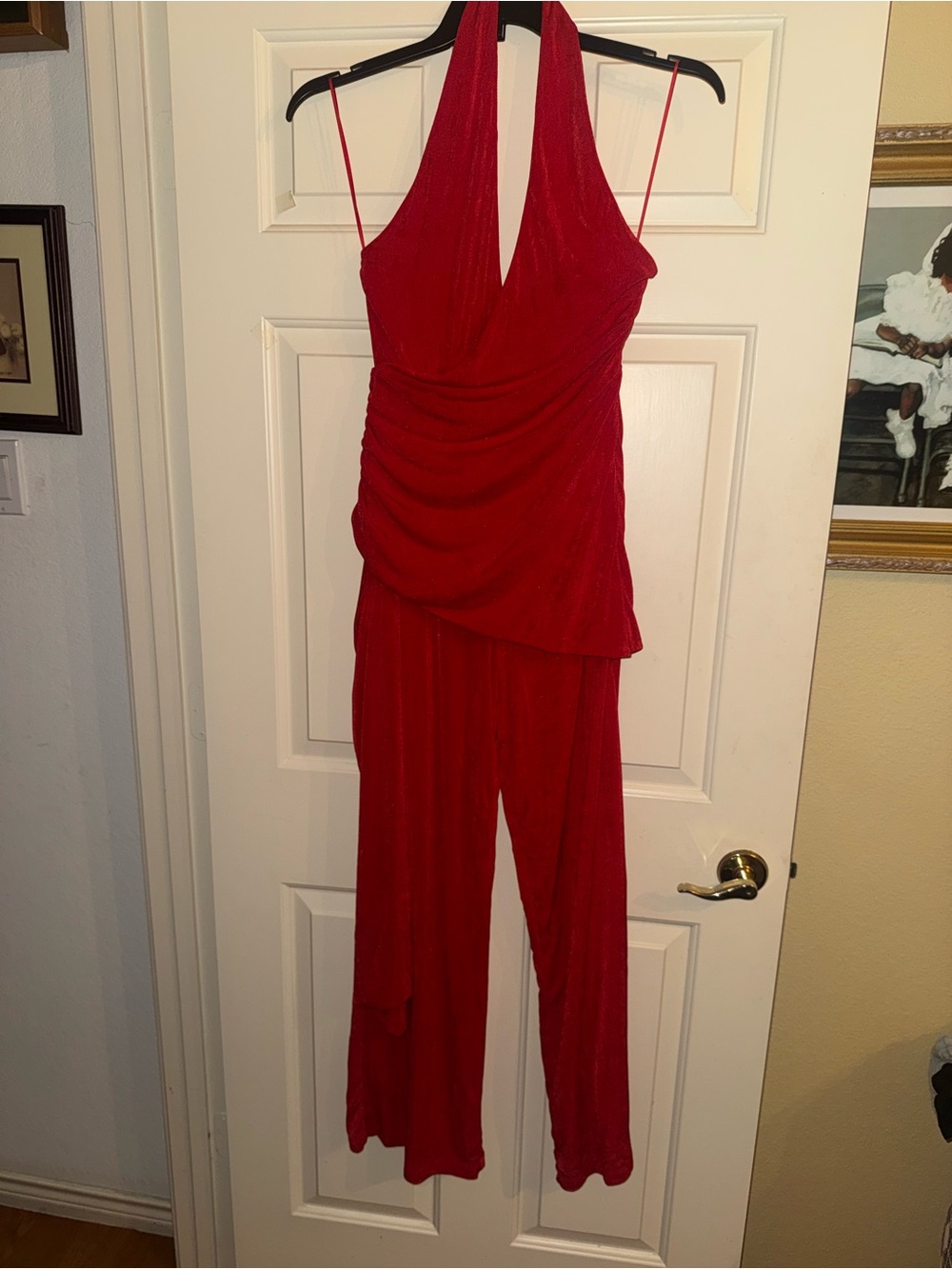 JLUXLABEL Red Rustic Charm HalterJumpsuit - Picture 5 of 10